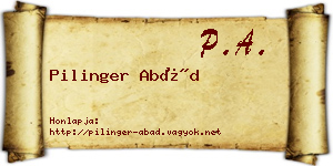 Pilinger Abád névjegykártya